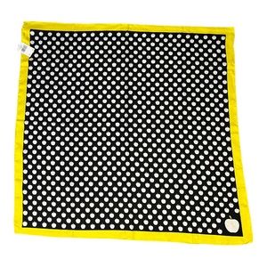 kate spade Scarf NWT NY Apple Silk Square 36" Black, White, Yellow